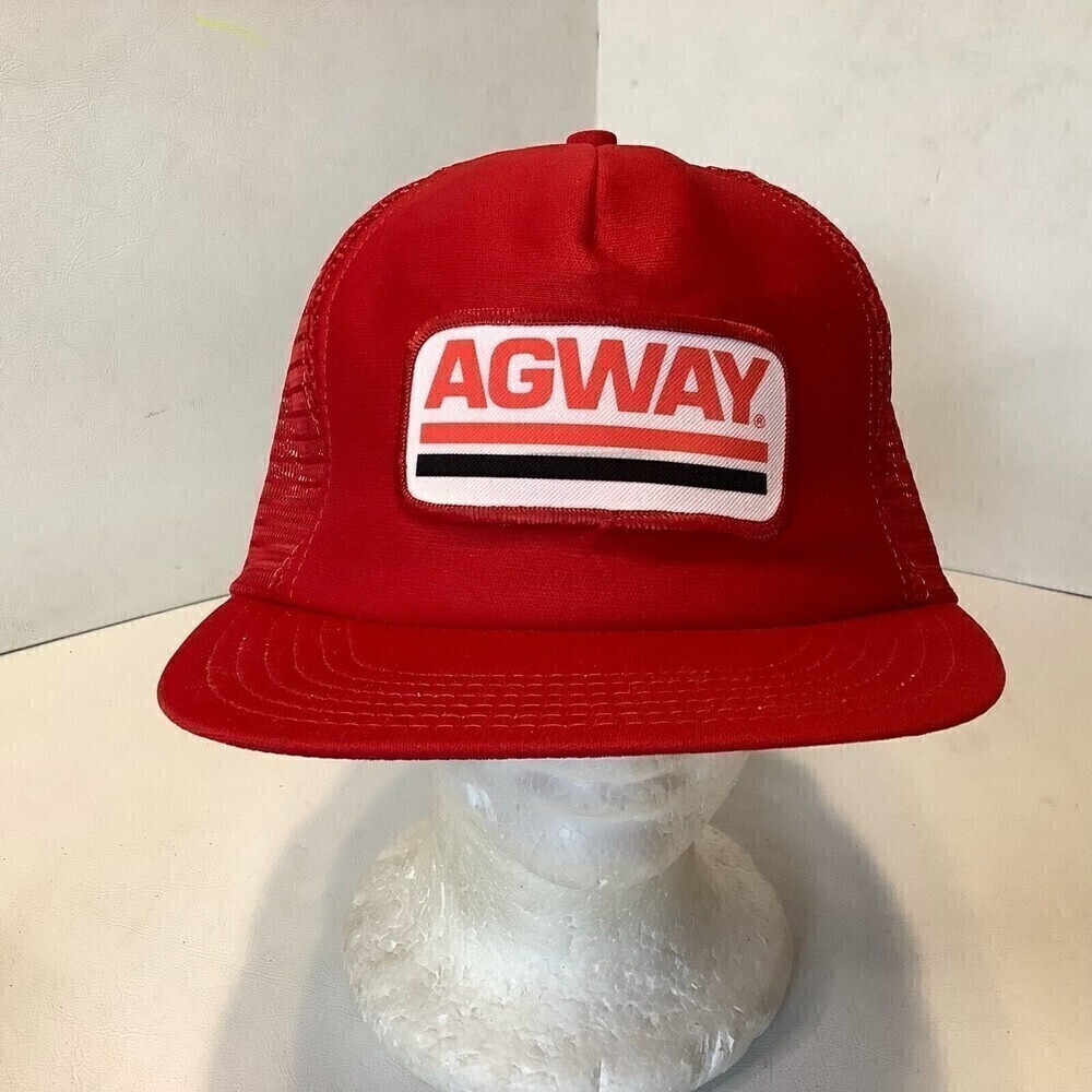 Vintage Agway Red Trucker Hat The Winner Tag Made USA Snapback One Size